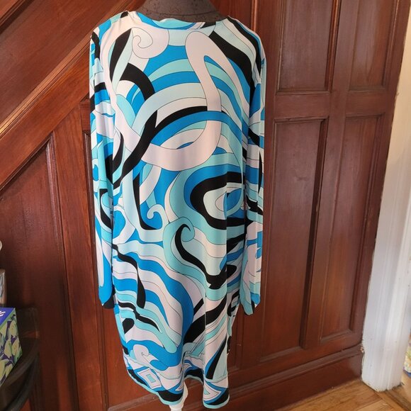 Michael Kors Womens Long-Sleeve Swirl Print Dress XL - Picture 1 of 6